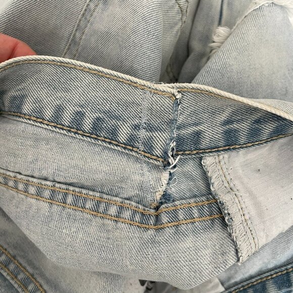 One Teaspoon Awesome Baggies Distressed Denim Mid Rise Straight Jeans Blue 29 - Picture 8 of 14